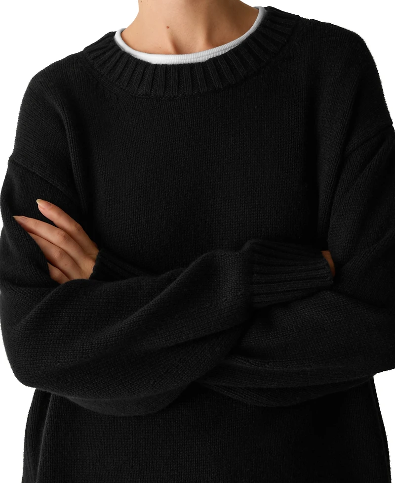 Eileen Fisher Women's Generational Oversized Crewneck Lightweight Sweater