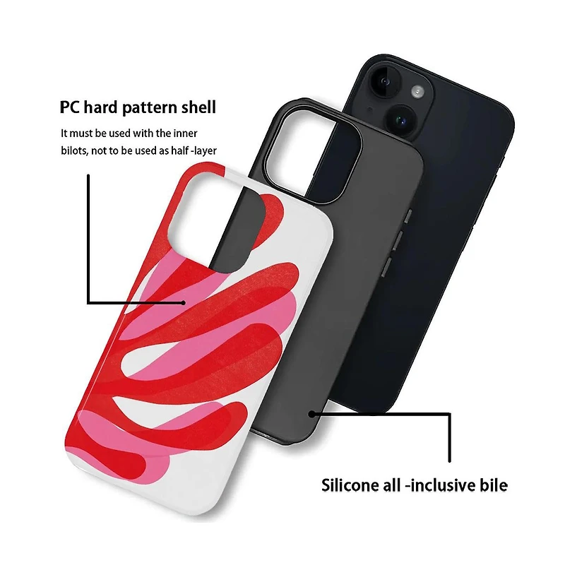 Lisen 2-Layer Durable Raised Camera Ring Phone Case for Apple iPhone 14