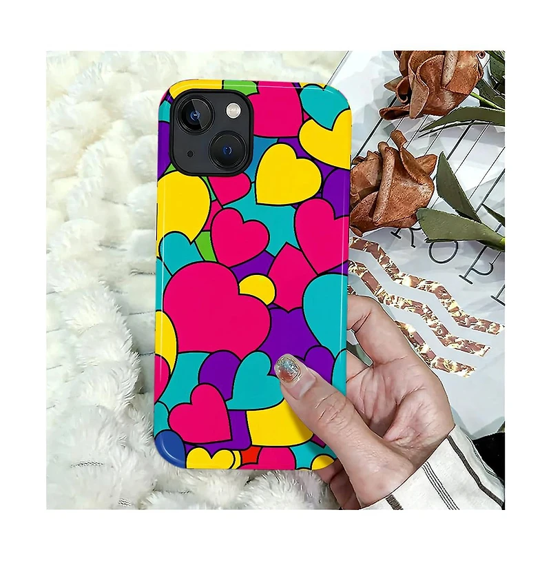 Lisen Bold Heart Pop 2-Layer Durable Phone Case Compatible with Apple iPhone 17 Pro Max