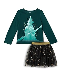 Wicked Girls' 4-16 Long-Sleeve Graphic-Print T-Shirt and Tutu Skirt, 2-Piece Set