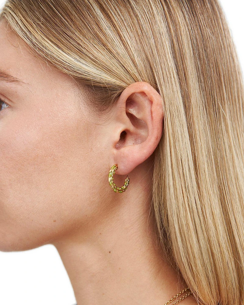 Fable England Wheat Hoop Earrings in Gold