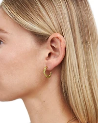 Fable England Wheat Hoop Earrings in Gold