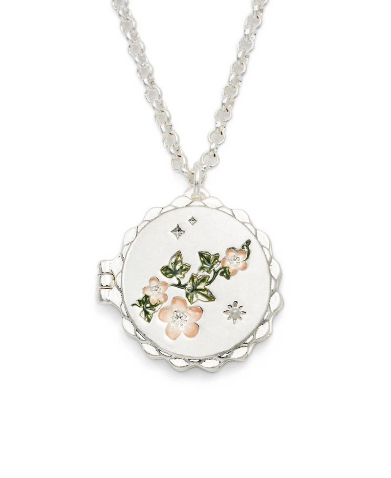 Fable England Ivy Blossom Locket Necklace in Silver