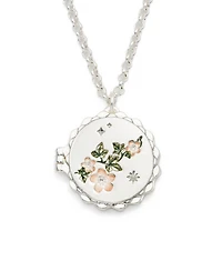 Fable England Ivy Blossom Locket Necklace in Silver