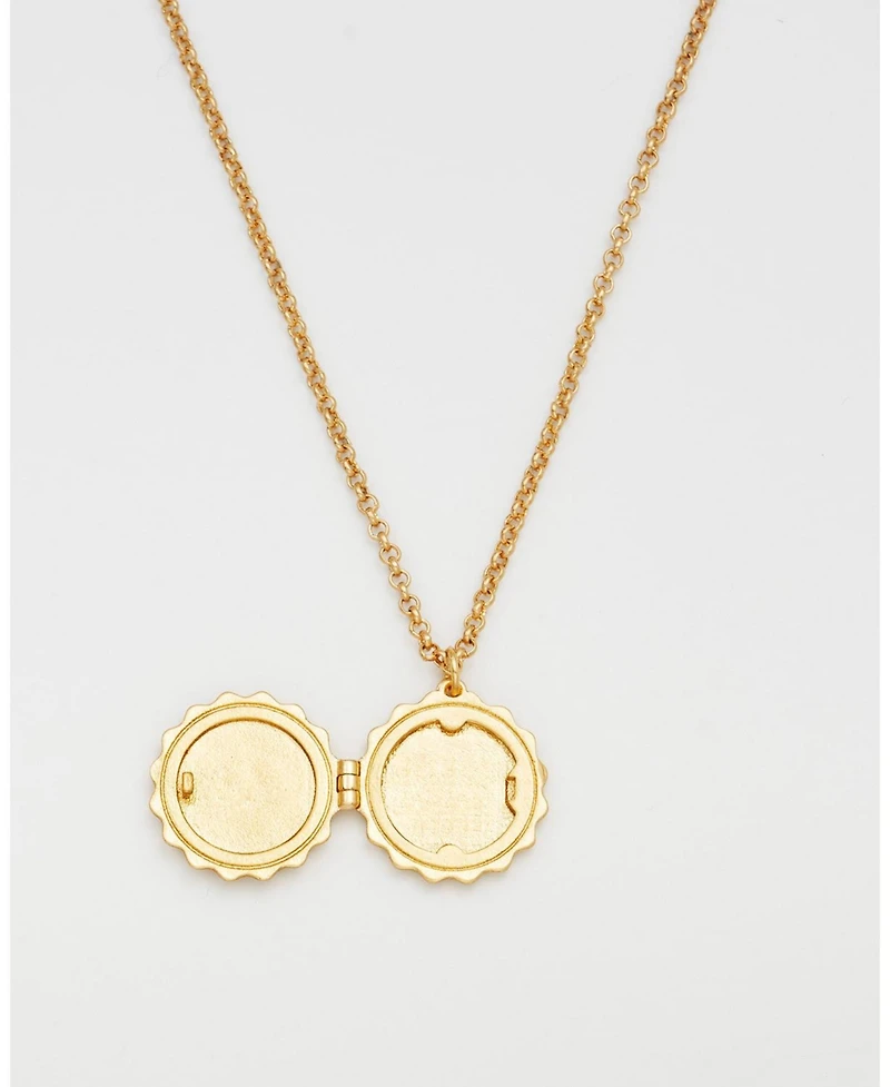 Fable England Ivy Blossom Locket Necklace in Gold