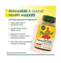 MegaFood Magnesium Citrate Gummies, For Adults, Teens and Kids 4+, 60 Raspberry Gummies