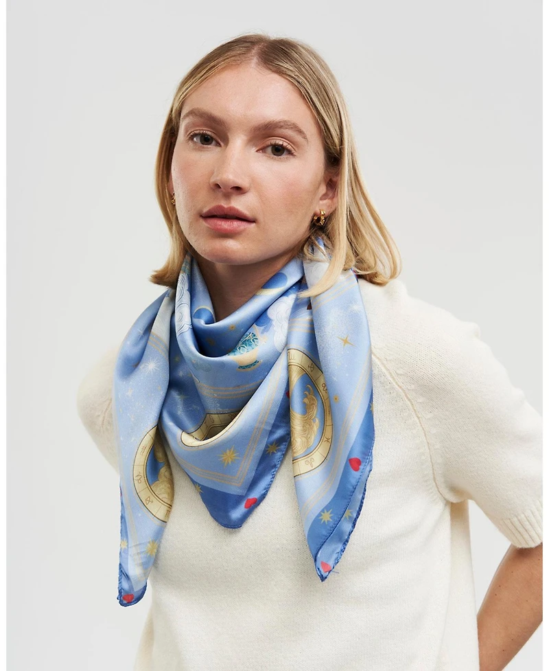 Fable England Women's Zodiac Medium Square Scarf