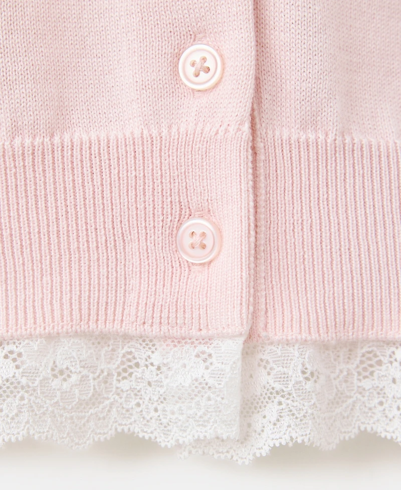 Mango Women's Lightweight Lace Detail Knit Cardigan