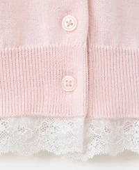 Mango Women's Lightweight Lace Detail Knit Cardigan