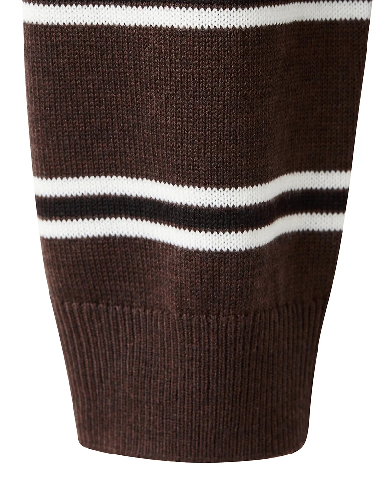 Mango Women's Striped Polo-Neck Sweater