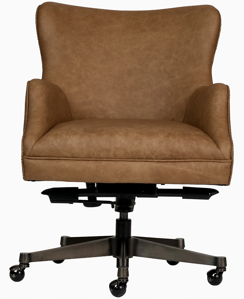 Zayden 34" Genuine Leather Swivel Office Chair