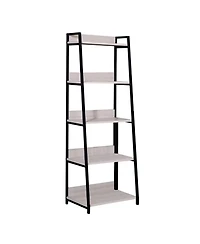 HomeRoots 67" Metal Five Tier Ladder Bookcase