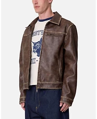 mnml Men's Washed Leather Jacket