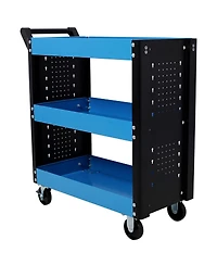 Streamdale Furniture 3 Tier Rolling Tool Cart with Pegboard