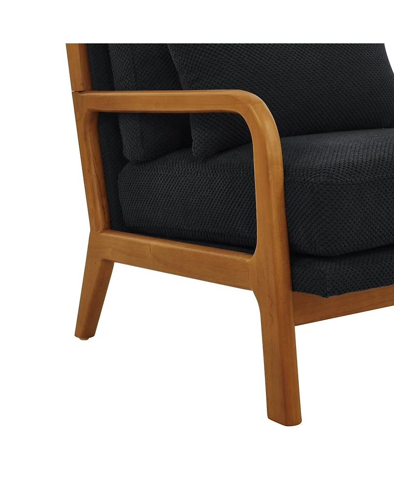 Streamdale Furniture Modern Solid Wood Accent Chair with Nubby Upholstery