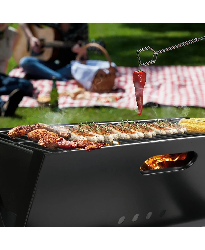 Mountaintop Foldable Bbq Grill Portable Bbq Barbecue Grill Camping Garden Outdoor Travel for Camping Picnic Rv Travel Backyard