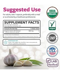 Pure Co Garlic Extract Capsules, 25:1 Garlic Extract, 12,500 Milligram Herbal Equivalent, 120 Capsules