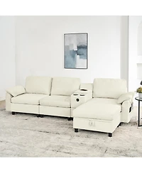 Streamdale Furniture Modern Modular L-Shaped Storage Sectional Sofa