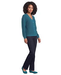 Lands' End Women's Long Sleeve Waffle V-neck Cardigan