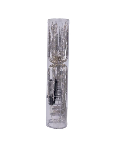 Kurt Adler 12" Rgb Led Silver Glitter Starburst Tree Topper