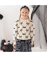 Sweet Wink Little Girls (5-8) Bat Trellis Halloween Sweater