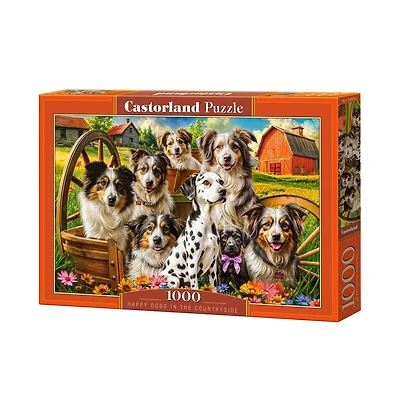Castorland Happy Dogs In The Countryside 1000 Piece Jigsaw Puzzle, Ages 14+