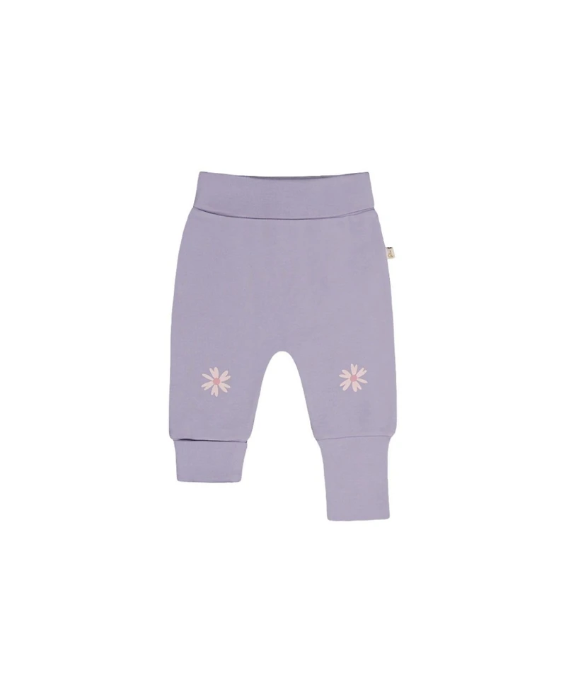 Deux par Deux Baby Girls' Floral Cotton-Blend Pull-On Pants, 2-Pack