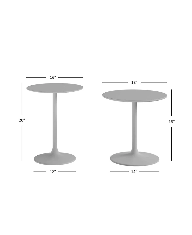 Jofran Remy Solid Wood and Iron Modern Pedestal Accent Tables (Set of 2