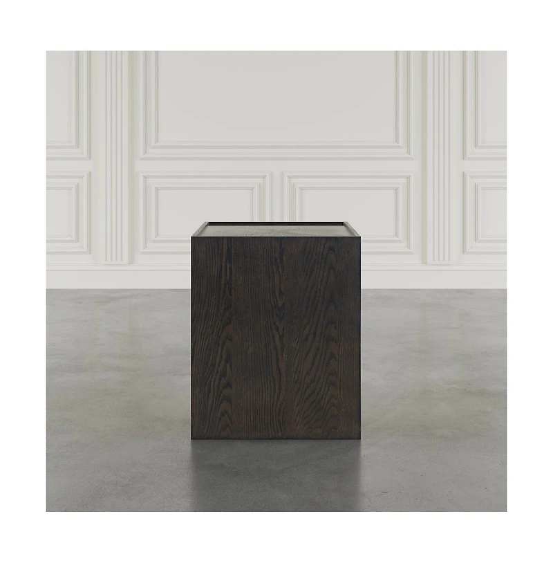 Jofran Laurel Creek Modern Contemporary Square Block Pedestal End Table