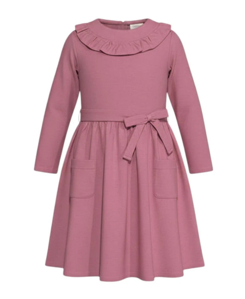 Hope & Henry Toddler Girls' (2T-5T) Organic Ruffle Neck Knit Skater Dress