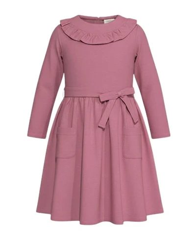 Hope & Henry Toddler Girls' (2T-5T) Organic Ruffle Neck Knit Skater Dress