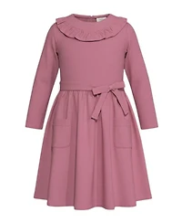 Hope & Henry Toddler Girls' (2T-5T) Organic Ruffle Neck Knit Skater Dress