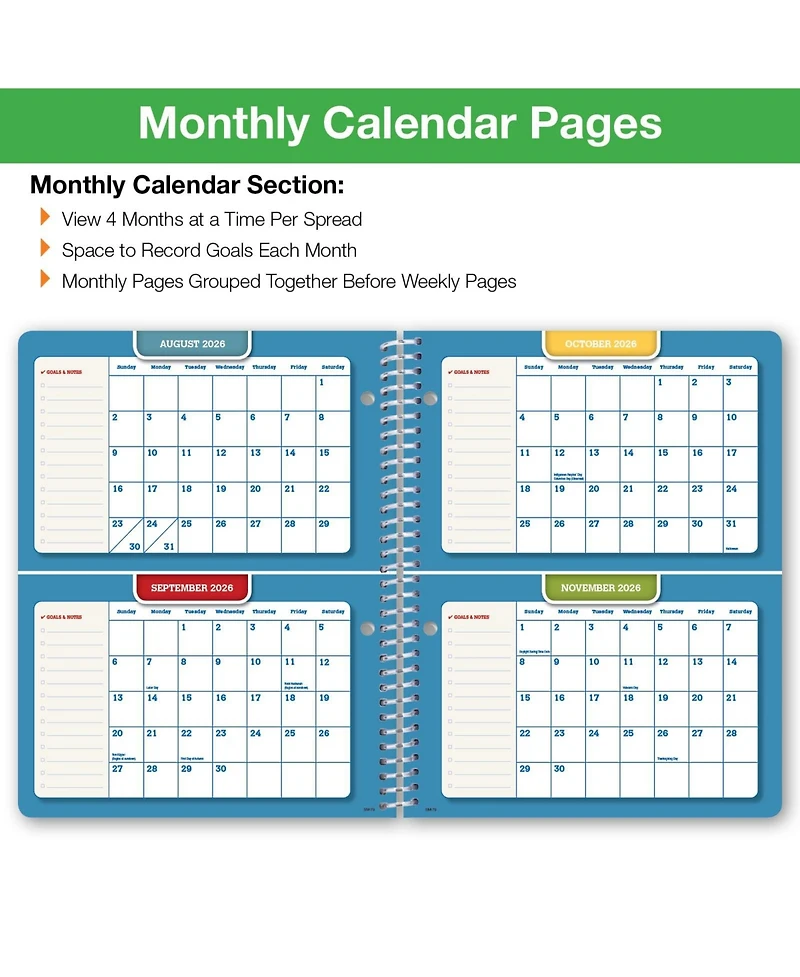 Danrong Middle High School Student Planner Weekly Monthly Academic Matrix With Ruler Bookmark Stickers Study Resource Pages