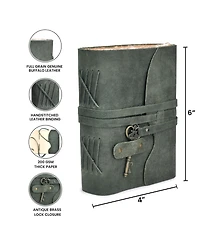 Danrong Genuine Leather Journal Handmade Deckle Edge Thick Paper Blank Notebook For Everyday Writing