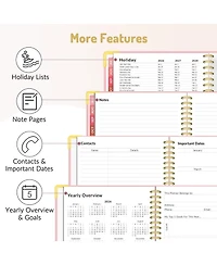 Danrong Academic Planner Hardcover Weekly Monthly Organizer with Tabs