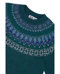 Deux par Deux Boys' 4-20 Apres-Ski Fair Isle Raglan Sweater