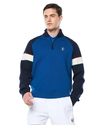 Sergio Tacchini Men's Tricolore Quater-Zip Sweater