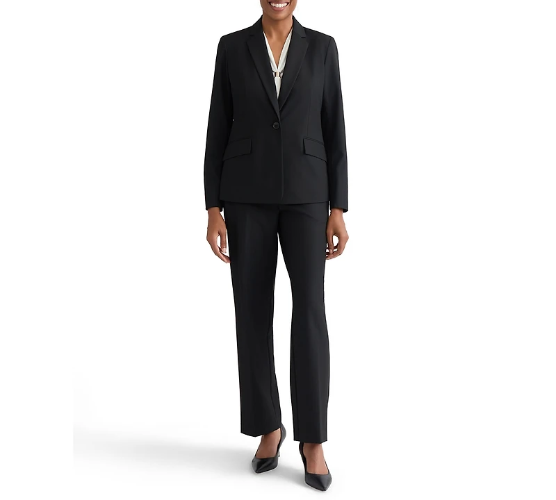 Kasper Women's Machine Washable Bi-Stretch One-Button Blazer, Regular & Petite
