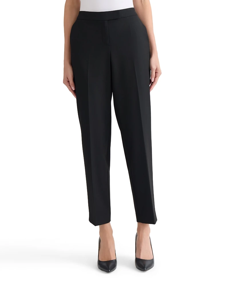 Kasper Women's Machine Washable Mid-Rise Straight Leg Pants, Regular & Petite
