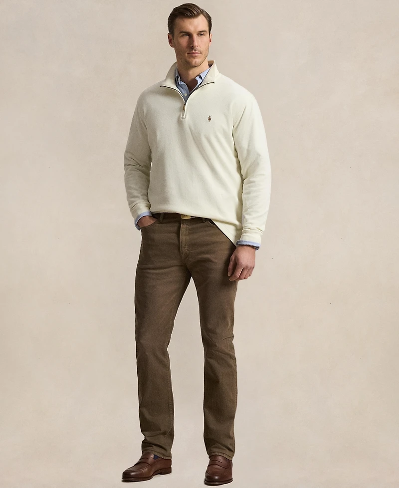 Polo Ralph Lauren Men's Big & Tall Estate-Rib Quarter-Zip Pullover Sweater