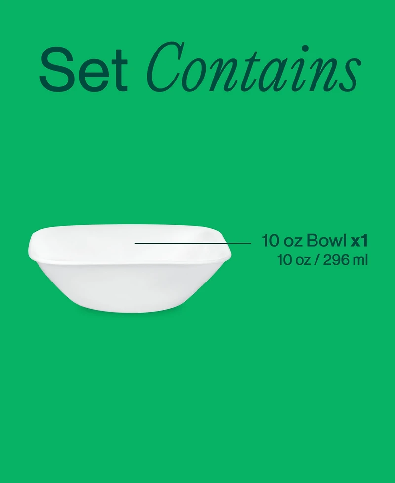 Corelle Square Round Pure White Dip & Condiment Bowl