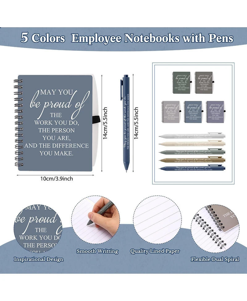 Danrong Bulk Employee Appreciation Gift Set Notebook and Pen 50 Sets