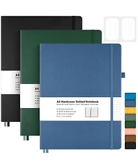 Danrong Hardcover Dotted Journal 3 Pack Thick No Bleed Paper Lay Flat Smooth Writing For Work School