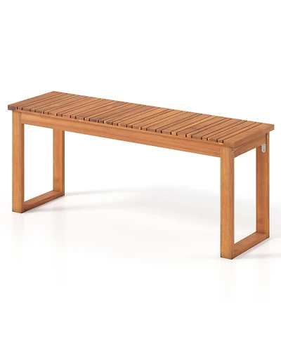 Gouun 43.5-inch Acacia Wood Outdoor Garden Bench with Slatted Seat