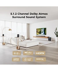 Ultimea Skywave F40 Boom 5.1.2ch Sound Bar with Dolby Atmos, Surround Sound System for Tv with 2 Surround Speakers, 460W