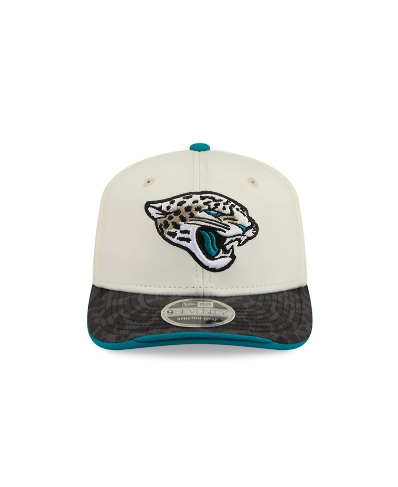New Era Men's Cream/Black Jacksonville Jaguars 2026 Rivalries Collection Sideline 9SEVENTY Adjustable Hat