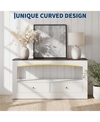Gaomon 63" Console Table, Entryway Sofa Table with 2 Drawers and Open Storage Shelf, Farmhouse Wood Accent for Hallway, Foyer, Living Room