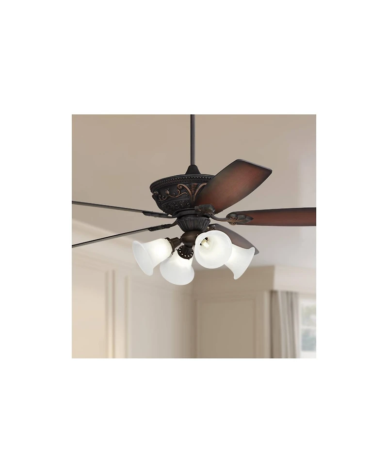 Casa Vieja 60" Montego Traditional Indoor Ceiling Fan 5 Blade Marbleized Glass Led Light