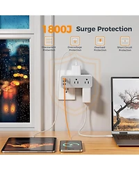 Tessan Rotating Outlet Splitter with 6 Ac Outlets and 3 Usb Ports