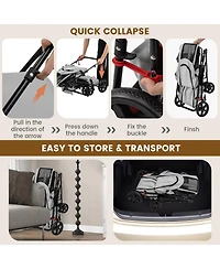 Sugift 4-in-1 Double Pet Stroller with Detachable Carrier and Travel Carriage